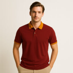 Men Polo Collar TShirt ( Rust )