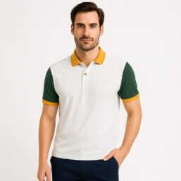 Men Polo Collar TShirt ( White )