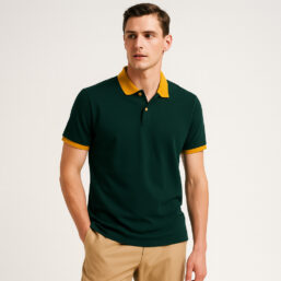 Men Polo Collar TShirt ( Green )